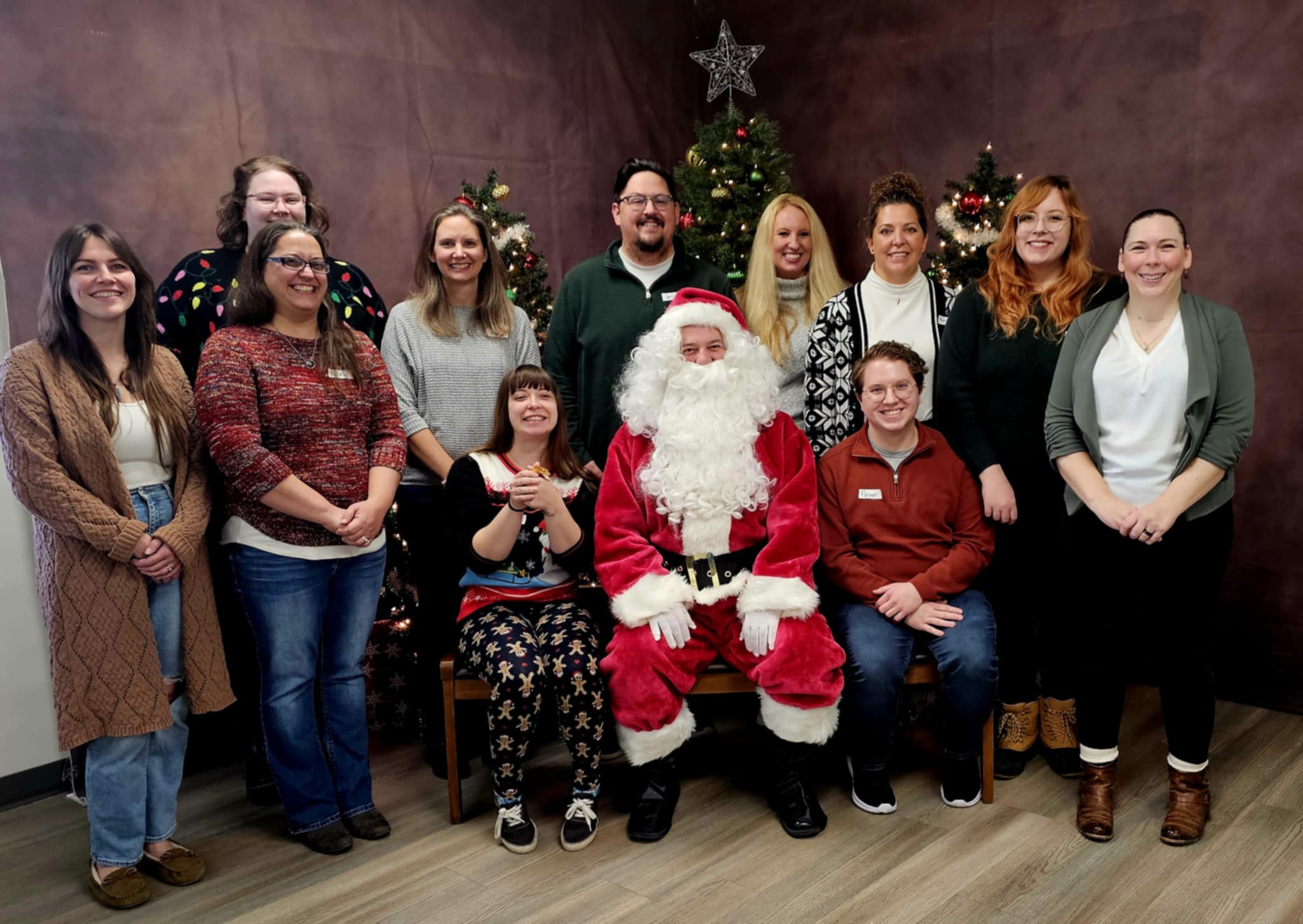 Team and Santa